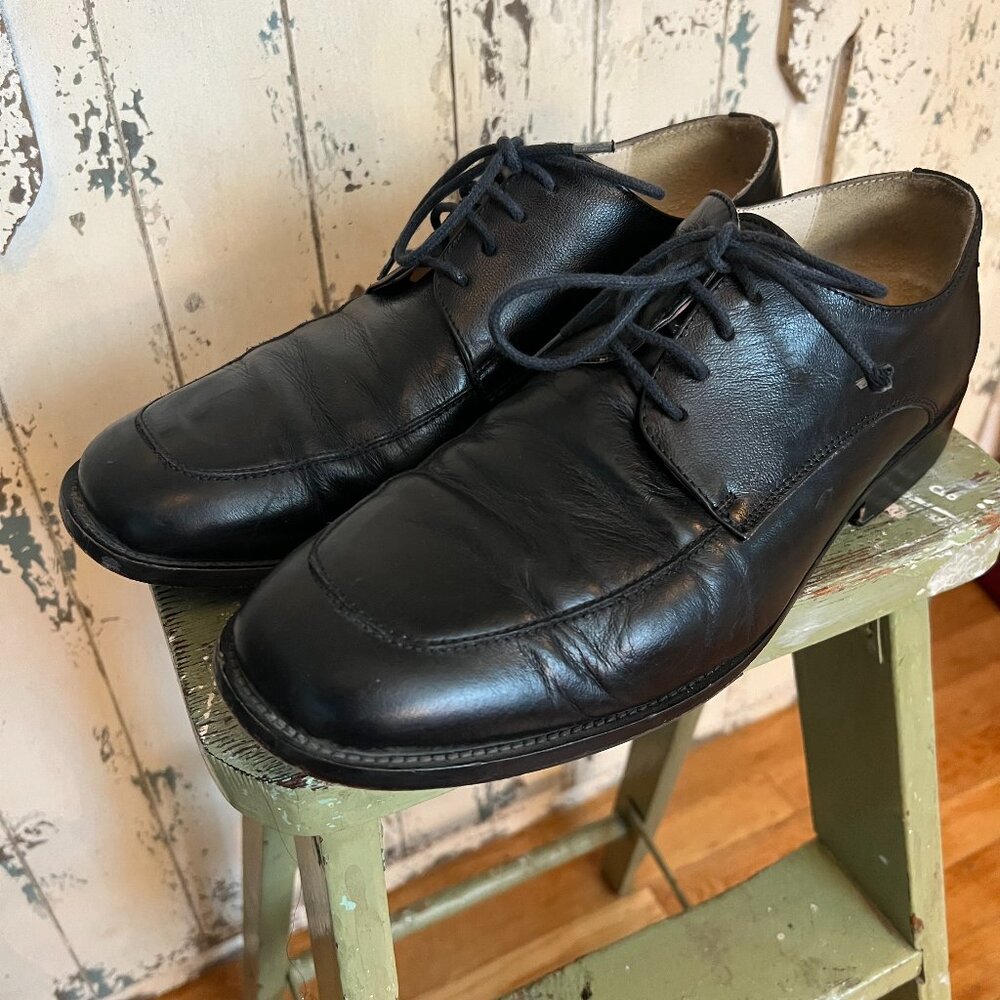GUY LAROCHE PARIS BLACK LEATHER MEN'S DRESS SHOES SZ.42 EUR /8.5 USA/ 7.5 UK